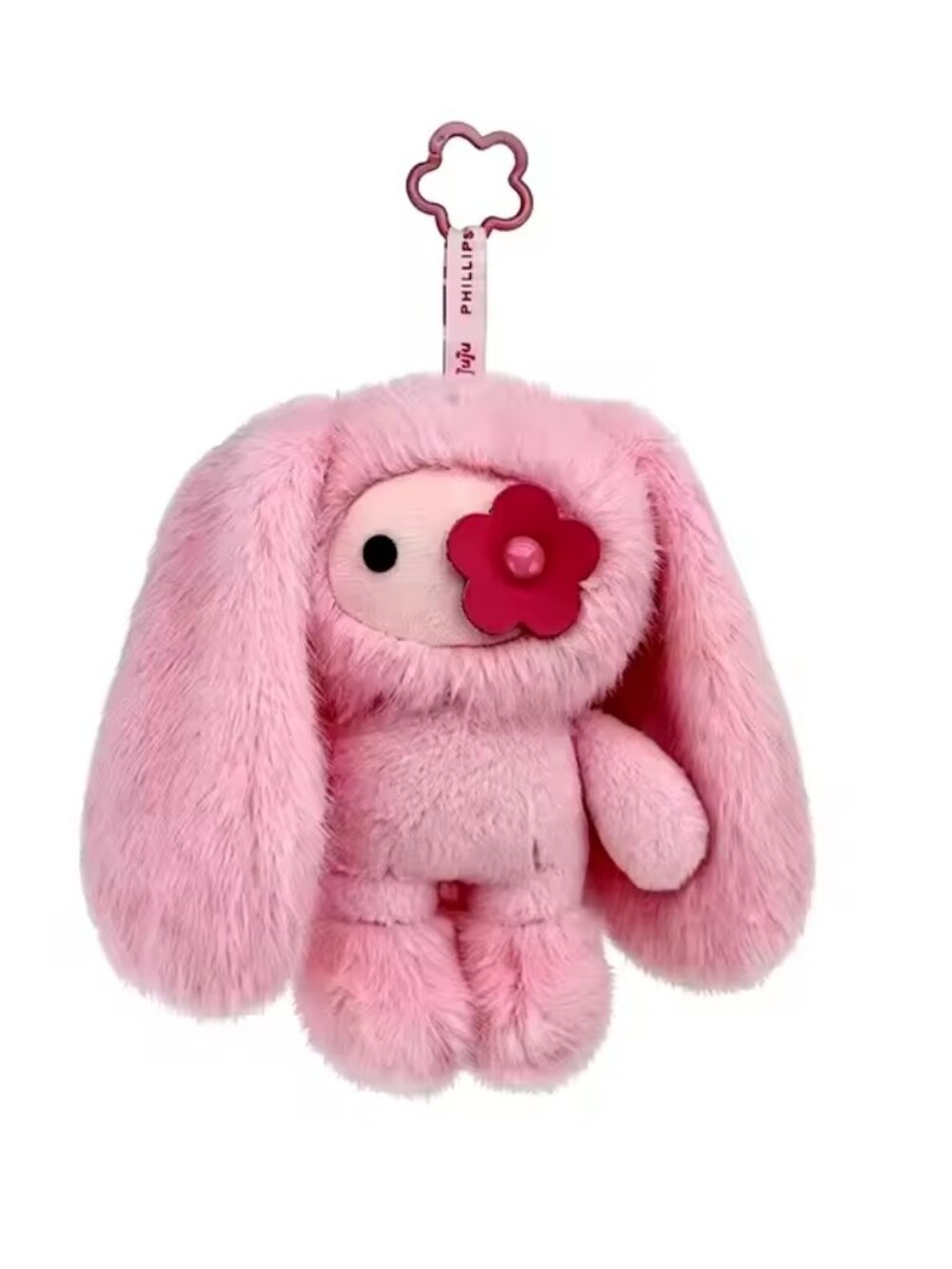 Plush Pink Bunny Keychain Bag Charm - Kids Accessories